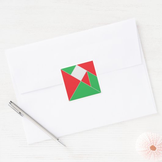 Kerst Tangram Puzzel Stickers (Envelop)