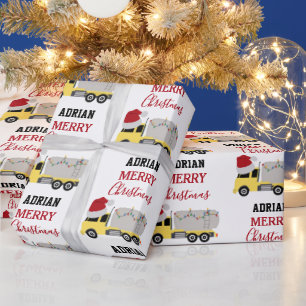 Kerst Tanker Truck Transport Trucks Cadeaupapier