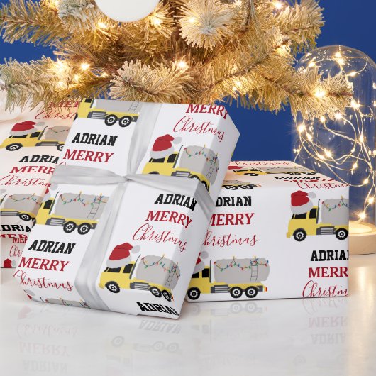 Kerst Tanker Truck Transport Trucks Cadeaupapier (Feestdagen)
