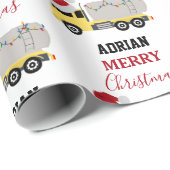 Kerst Tanker Truck Transport Trucks Cadeaupapier (Rol Hoek)