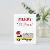 Kerst Tanker Truck Transport Trucks Feestdagenkaart (Staand voorkant)