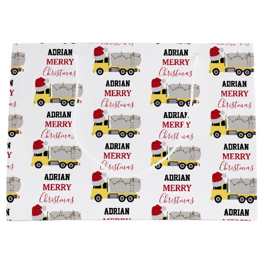 Kerst Tanker Truck Transport Trucks Groot Cadeauzakje (Voorkant)