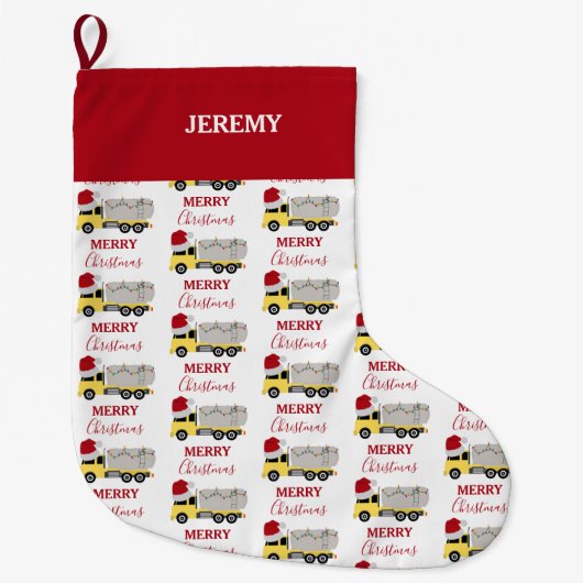 Kerst Tanker Truck Transport Trucks Grote Kerstsok (Voorkant)