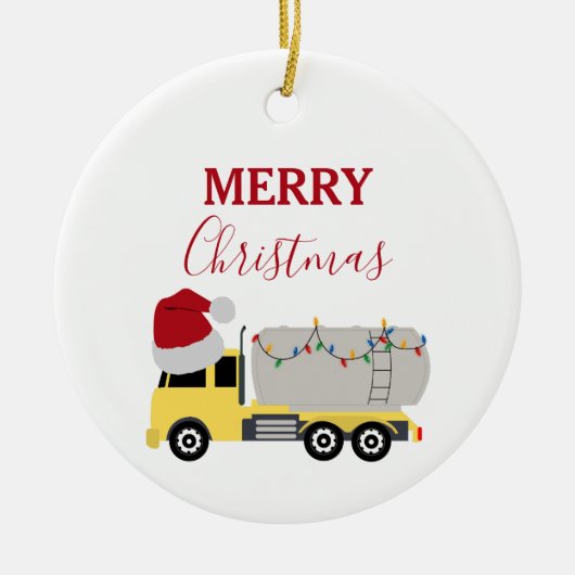 Kerst Tanker Truck Transport Trucks Keramisch Ornament (Voorkant)