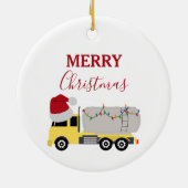 Kerst Tanker Truck Transport Trucks Keramisch Ornament (Achterkant)