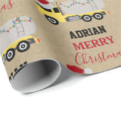 Kerst Tanker Truck Transport Trucks Kraft Cadeaupapier (Rol Hoek)