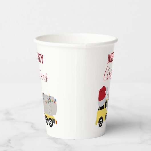 Kerst Tanker Truck Transport Trucks Papieren Bekers (Rechts)