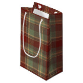 Kerst Tartan Brick Rood Groen ID1141A Klein Cadeauzakje (Voorkant Gekanteld)