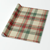 Kerst-Tartan Cadeaupapier (Uitgerold)