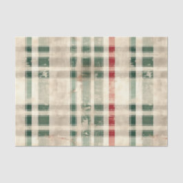 Kerst Tartan en Bomen Naadloos Tissuepapier