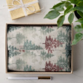 Kerst Tartan en Bomen Naadloos Tissuepapier (Geschenk)