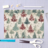 Kerst Tartan en Bomen Naadloos Tissuepapier (Craft)