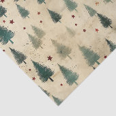 Kerst Tartan en Bomen Naadloos Tissuepapier (Detail)