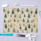 Kerst Tartan en Bomen Naadloos Tissuepapier (Craft)