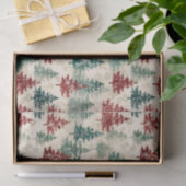Kerst Tartan en Bomen Naadloos Tissuepapier (Geschenk)