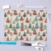 Kerst Tartan en Bomen Naadloos Tissuepapier (Craft)