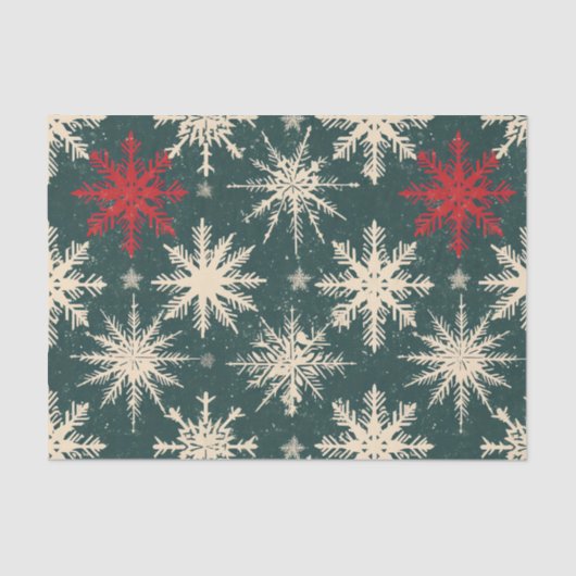 Kerst Tartan en Bomen Naadloos Tissuepapier (Voorkant)