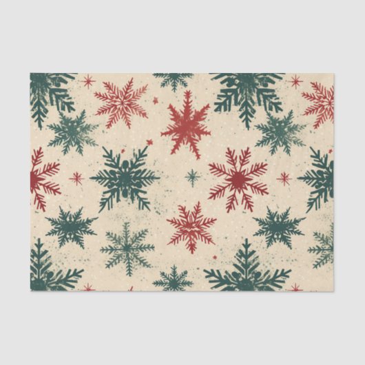 Kerst Tartan en Bomen Naadloos Tissuepapier (Voorkant)