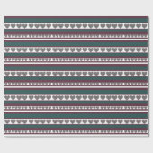 Kerst Tartan Hartenband Chic Pattern Cadeaupapier (Vlak)