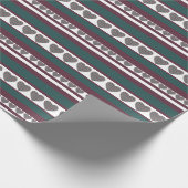 Kerst Tartan Hartenband Chic Pattern Cadeaupapier (Hoek)