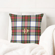 Kerst Tartan Monogram Naam Vakantie Patroon