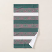 Kerst Tartan patroon met strepen wit groen Bad Handdoek (Handdoek)