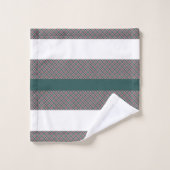 Kerst Tartan patroon met strepen wit groen Bad Handdoek (Wasdoekje)