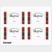 Kerst Tartan Plaid Familienaam Gift Rechthoekige Sticker (Vel)