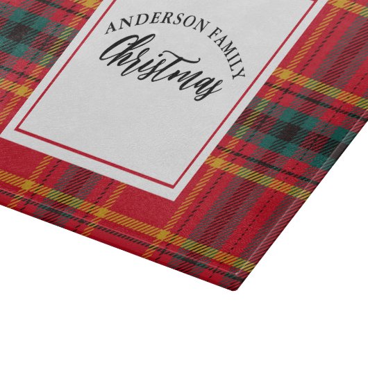 Kerst Tartan Plaid familienaam Snijplank (Hoek)
