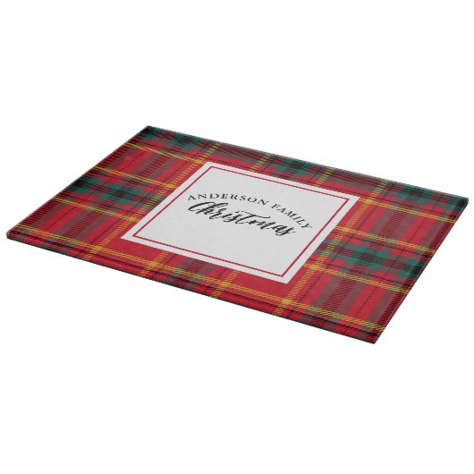 Kerst Tartan Plaid familienaam Snijplank (Hoek)