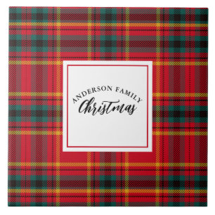 Kerst Tartan Plaid familienaam Tegeltje