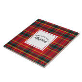 Kerst Tartan Plaid familienaam Tegeltje (Zijkant)