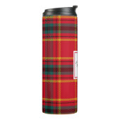 Kerst Tartan Plaid familienaam Thermosbeker (Gedraaid links)