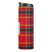 Kerst Tartan Plaid familienaam Thermosbeker (Geroteerd rechts)