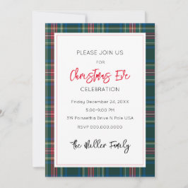 Kerst Tartan Plaid Feestelijk Feestelijk Feestfees Kaart