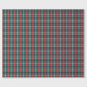 Kerst Tartan Plaid Rood & Groen inpakpapier (Vlak)