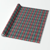 Kerst Tartan Plaid Rood & Groen inpakpapier (Uitgerold)