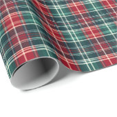 Kerst Tartan Plaid Rood & Groen inpakpapier (Rol Hoek)