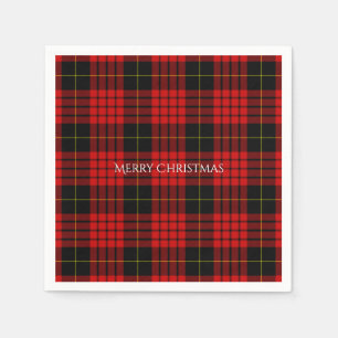 Kerst Tartan Plaid Vrolijk Kerstfeest Servet