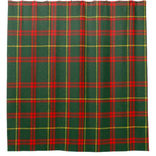 Kerst-Tartan Rood Groen Geruit Douchegordijn (Voorkant)