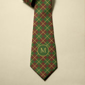 Kerst tartan rood groen goud monogram stropdas