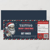 Kerst Tattoo Cadeaubon BlueCard Voucher Kaart (Voorkant / Achterkant)