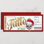 Kerst Tattoo Cadeaubon Kaart Voucher (Voorkant / Achterkant)
