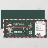 Kerst Tattoo Cadeaubon Kaart Voucher (Voorkant / Achterkant)