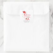 Kerst Tea Party aangepaste naam en datum Vierkante Sticker (Tas)