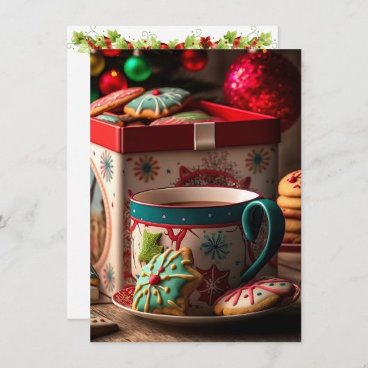 Kerst Tea Party bij oma's huis Kaart (Voorkant / Achterkant)