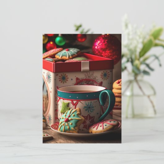 Kerst Tea Party bij oma's huis Kaart (Staand voorkant)