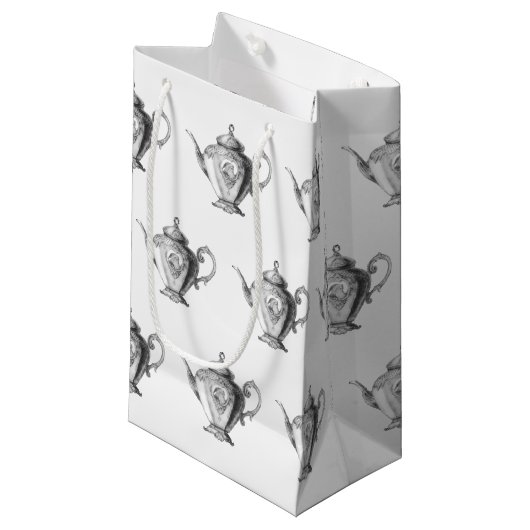 Kerst Tea Party Theepot Klein Cadeauzakje (Voorkant Gekanteld)