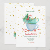 Kerst Tea Party uitnodigingen (Voorkant / Achterkant)