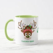 Kerst Teacher Squad Rendier Teacher Groen Mok (Links)